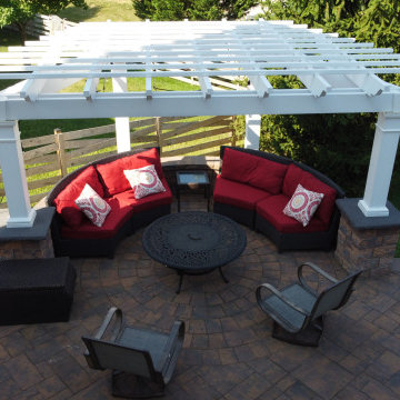 Custom Pergola (s) with Azek Morado Decking/Paver Patio, with Grasp/Drink Rail