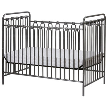 Napa 3-in-1 Convertible Full Sized Metal Crib, Pebble Gray