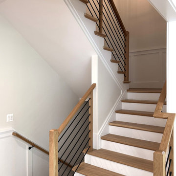 Project #140 | White Oak Staircase with Horizontal Bar Rail