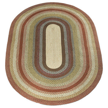 Honey, Vanilla and Ginger Braided Rug, 72"X108" Oval