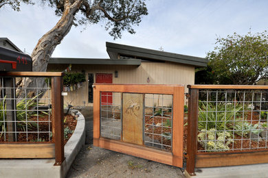 Design ideas for a mid-sized modern drought-tolerant and partial sun front yard garden path in San Luis Obispo for summer.