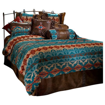 Turquoise Chamarro Bedding Set, Queen