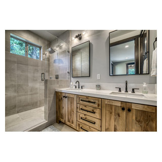 Modern Rustic guest bathroom - Rustic - Bathroom - Boise - by Red Door ...