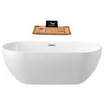 Streamline - 59" Streamline Soaking Freestanding Tub and Tray With Internal Drain - Transform your bathroom with this modern Streamline 59" Free standing bathtub. This sleek deep soaking tub comes in a glossy white finish that will give any bathroom a luxurious feel. This bathtub was designed with an internal drain and can hold up to 55gallons of water.