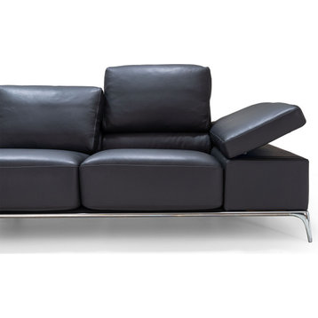 Arianna Sectional - Anthracite, Full Grain Italian Leather, Left Facing