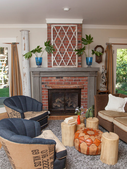 Red Brick Fireplace Ideas, Pictures, Remodel and Decor
