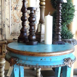 Delaney Distressed Turquoise Table - Side Tables And End Tables