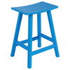 WestinTrends 24" Outdoor Patio Adirondack Plastic Counter Stool, Saddle Seat, Pacific Blue