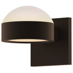 Sonneman - Reals Up/Down Sconce Plate Lens and Dome Cap, White Lens, Textured Bronze - Beautifully executed forms of sculptural presence and simplicity that are equally at home inside or out.
