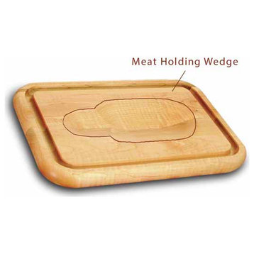 Versatile Meat Holding Wedge Cutting Board With Trench, 16"