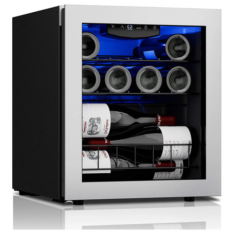 Ca'lefort 12-Bottle Freestanding Wine Cooler with Glass Door & Temperature Range