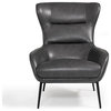 Elton Modern Dark Gray Leatherette Lounge Chair
