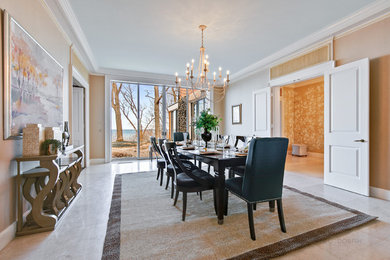 Enclosed dining room - transitional enclosed dining room idea in Chicago