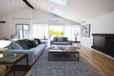 Design ideas for an eclectic family room in Perth.