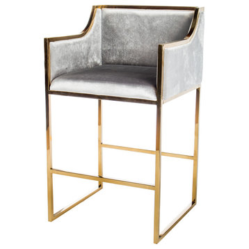 Erin 28" Bar Chair, Gold