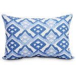 E By Design - Hipster 14"x20" Decorative Abstract Outdoor Throw Pillow, Blue - Establish a bright and lively personality in your outdoor porch or patio space with the fun outdoor throw outdoor pillow design from E by Design. Their Happy Hippy Hipster Blue Abstract outdoor pillow's hip and wild design will create an atmosphere you're sure to enjoy.