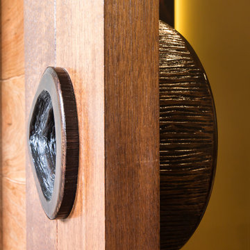 Home Theater Custom Wood Barn Door Detail