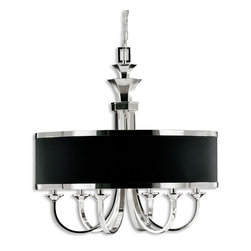 Distinctive-Black-Shade-Tuxedo-6-LT-Single-Shade-Chandelier-1 - Chandeliers