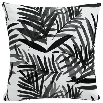 22" Outdoor Pillow Polyester Insert, Cali Palm Black White