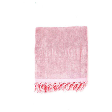 Fouta Towel Canvas Light Terry, White, Strawberry
