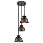 Innovations Lighting - Adirondack 3-Light Cord Multi Pendant, Black Antique Brass, Matte Black - A truly dynamic fixture, the Ballston fits seamlessly amidst most decor styles. Its sleek design and vast offering of finishes and shade options makes the Ballston an easy choice for all homes.