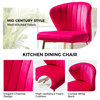 Milia Modern Audrey Velvet Dining Chair With Metal Legs Set of 2, Fuchsia