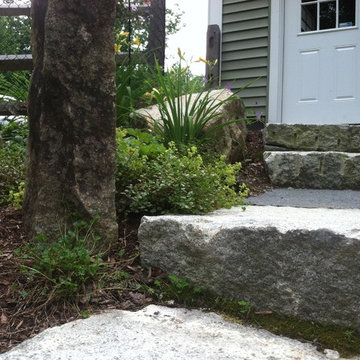 Aged Granite Steps and Post