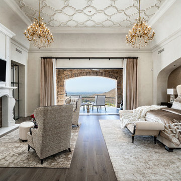 Primary Suite with Fireplace and Mountain Views