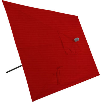 10'x6.5' Rectangular Auto Tilt Market Umbrella, Grey Frame, Sunbrella, Jockey Re