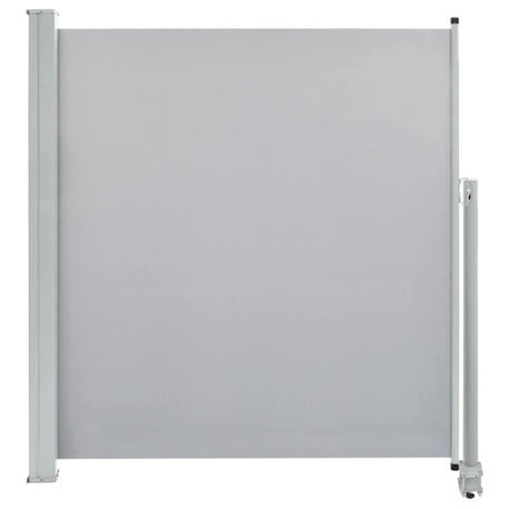 vidaXL Retractable Side Awning Roll up Window Shade Folding Privacy Screen Gray