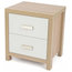 Modern Bedside Table With Oak Finished Frame and 2 White Storage Drawers