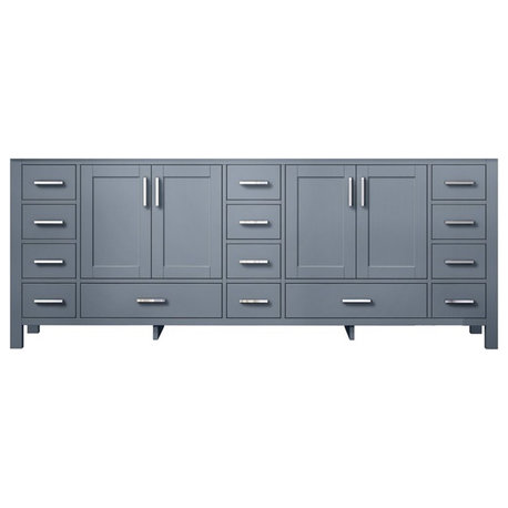 Lexora Home Jacques 84" Vanity Cabinet in Dark Gray