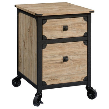 Pemberly Row 2-Drawer Mobile File Cabinet in Milled Mesquite Beige
