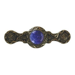 Inviting Home Inc. - Victorian Pull, Bright Brass With Blue Sodalite - Cabinet And Drawer Handle Pulls