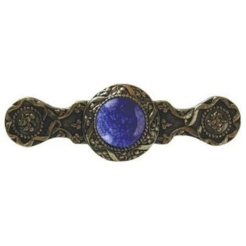 Victorian Pull, Bright Brass With Blue Sodalite