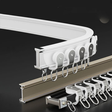 CHR45 Bendable Ivory and Champagne Curtain Tracks For Bay Windows/Corner Windows