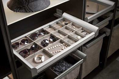 Inspiration for a contemporary closet remodel in Miami