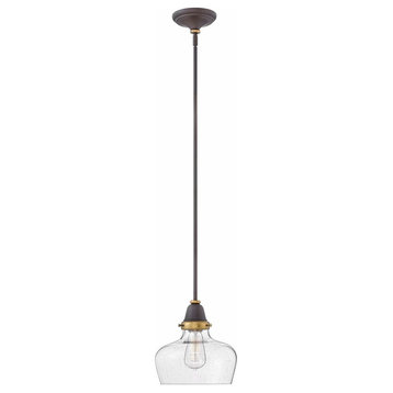 1 Light School House Pendant in Traditional-Industrial Style - 10 Inches Wide