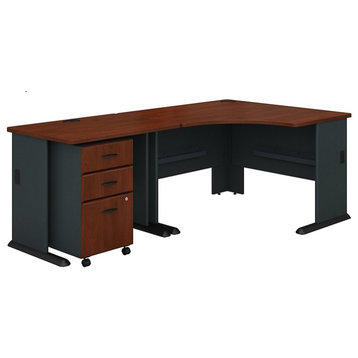 Series A 83" L Shaped Excecutive Desk in Hansen Cherry - Engineered Wood