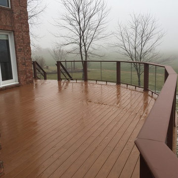 Oconomowoc Radius Timbertech deck with Azek cable railing system