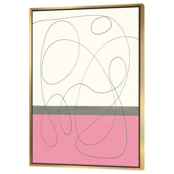 Designart Geometricneapolitan I Shabby Chic Framed Canvas Art, Gold, 30x40