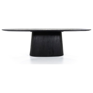 Mango Wood Pedestal Dining Table M, Eleonora Aron, Black