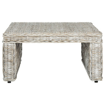Lillith Wicker Coffee Table Whitewash