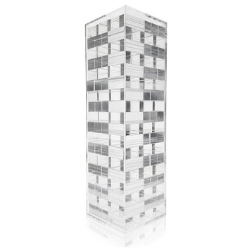 OnDisplay 3D Luxe Acrylic Stacking Tower Puzzle Game- Tumbling Block Game (Clea