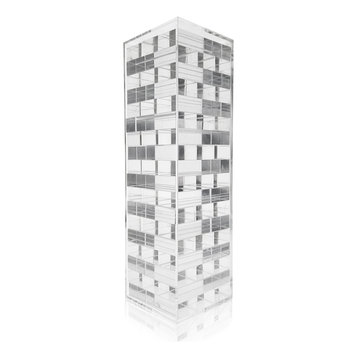OnDisplay 3D Luxe Acrylic Stacking Tower Puzzle Game- Tumbling Block Game (Clea