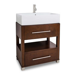 28 inch Chocolate Finish Vessel Sink Top Bathroom Vanity - Bathroom Vanities And Sink Consoles