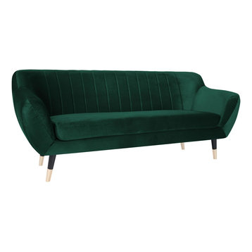 Levi 3-Seat Sofa With Black Legs, Bottle Green