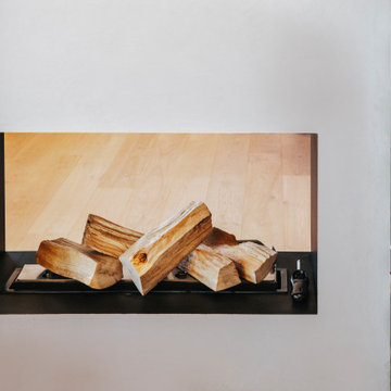 Detail offener Kamin