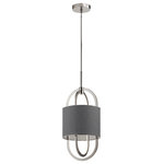 Kichler - Kichler 83340PN LED Pendant, Polished Nickel Finish - Fabric shades have a soft look that never seems to go out of style, and Jolana takes inspiration from these refined classics. A delicately textured fabric shade contrasts decoratively against the smooth pill-shaped metal framework. Inside the arms, LED clusters radiate light, creating a beautiful glow. Bulbs Included, Number of Bulbs: 2, Max Wattage: 49.00, Bulb Type: LED