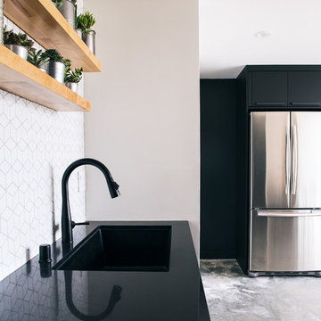 Kitchen Floating Shelves & Sink